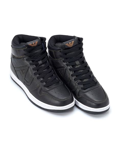 high top armani sneakers.